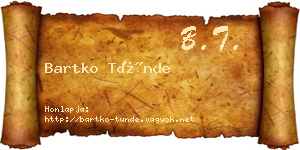 Bartko Tünde névjegykártya